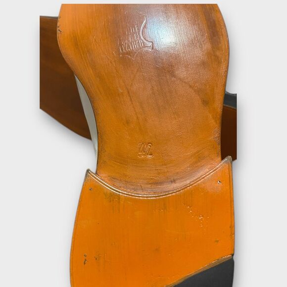 Vintage Sz 9 Custom Two-Tone Asymmetrical Buckle Men’s Dress Shoes 42 Formal - Picture 8 of 12